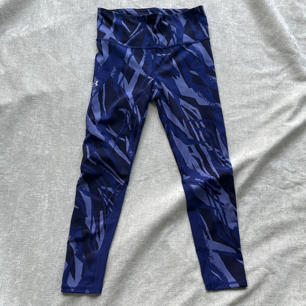 Under Armour Blue Patterned Athletic Leggings Women’s Size S